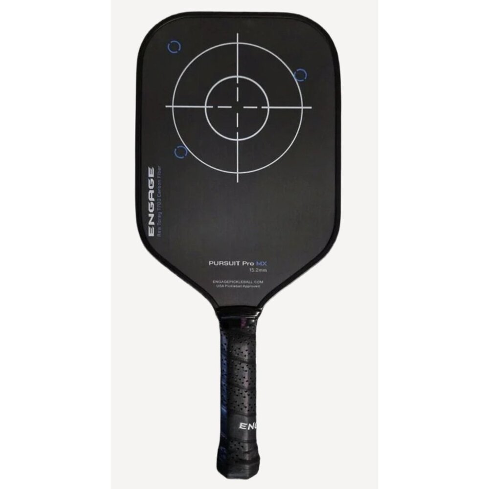 Engage Pursuit Pro MX 15.2mm Pickleball Paddle Raw Carbon‎ Fiber Blue NEW